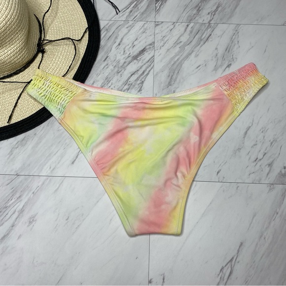 New! Topshop Side Smocked Rainbow Swim Bikini Bottom 8 - Picture 2 of 9
